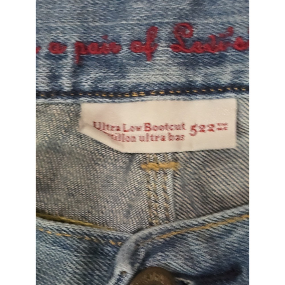 Y2K Women's Levi's 522 Ultra Low Rise Bootcut Denim Jeans Size 6M Medium Wash - Picture 10 of 10